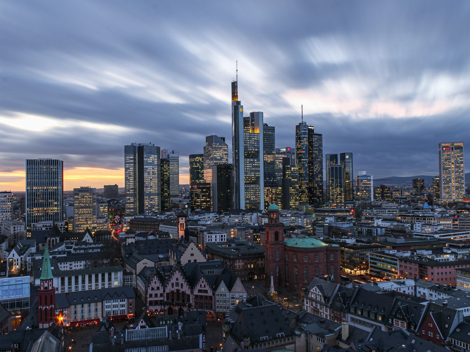 Skyline di Francoforte, sede della Banca Centrale Europea